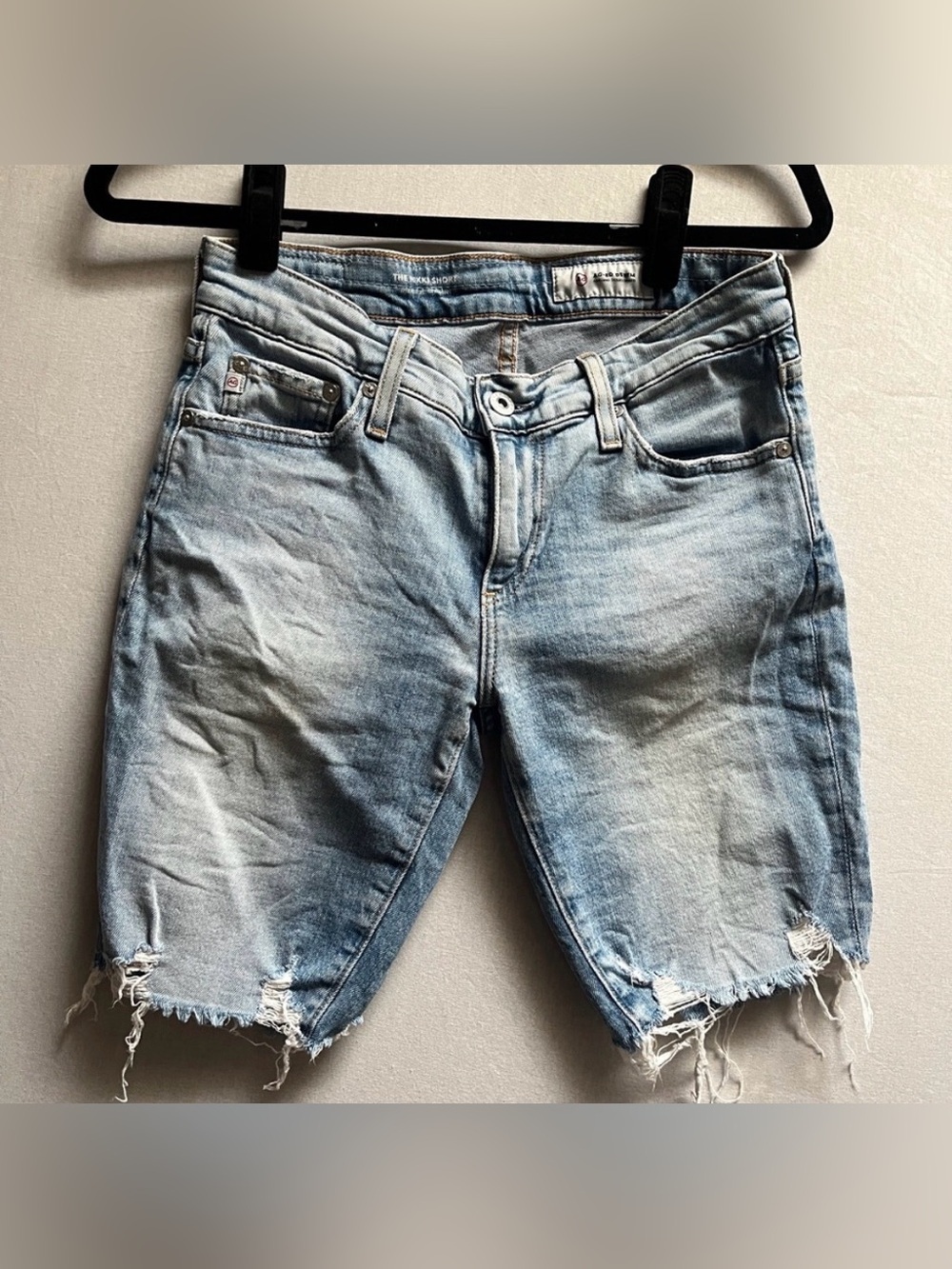 Ag Adriano Goldschmied Nikki Relaxed Distressed Skinny Shorts Sz 25